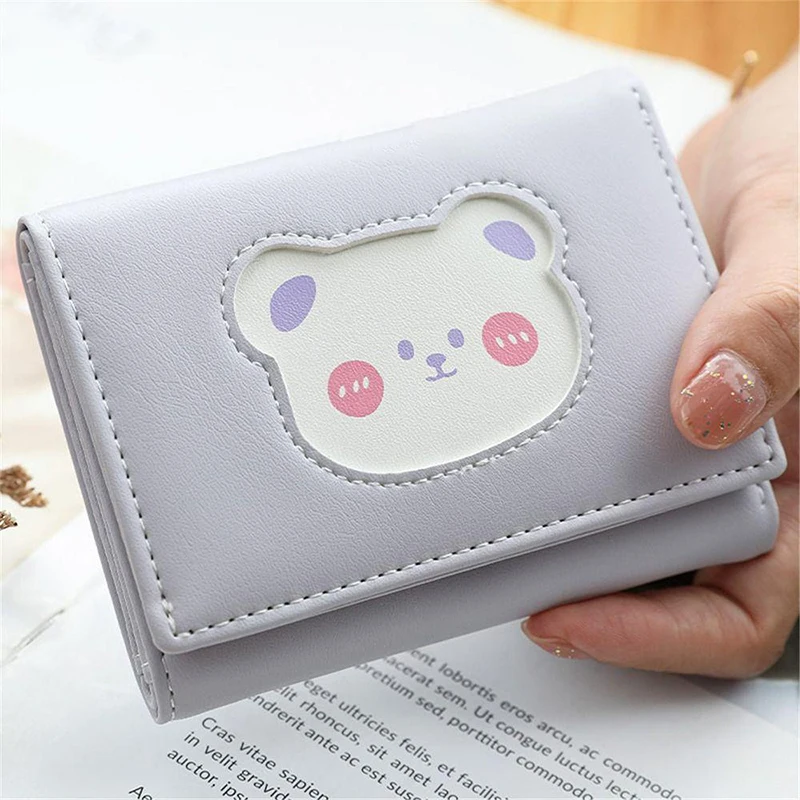 

Cute Little Bear Cartoon Zero Wallet Women's Fashion Short Print Card Bag