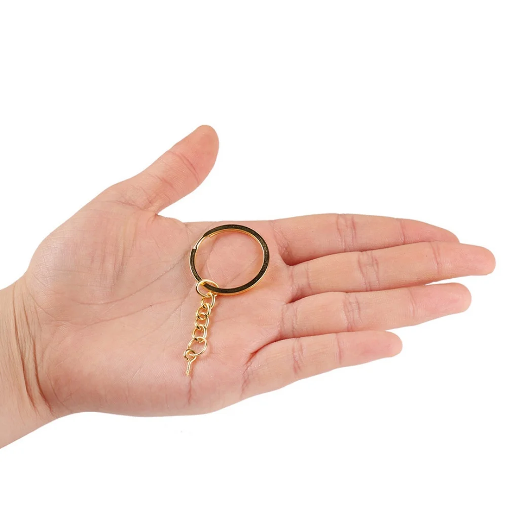 10-20pcs/lot 25 28 30mm Metal Blank Key Chain Ring With Screw Eye Pin for DIY Key Chains Jewelry Making Finding Accessories