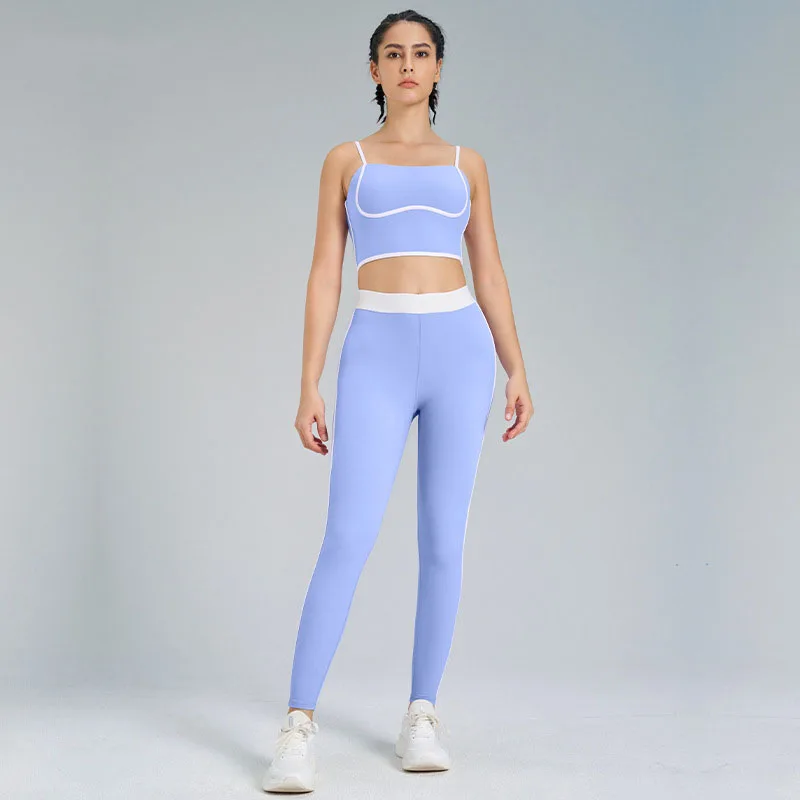 Conjunto deportivo de Yoga de dos piezas, camisola para correr y Fitness al aire libre, nuevo