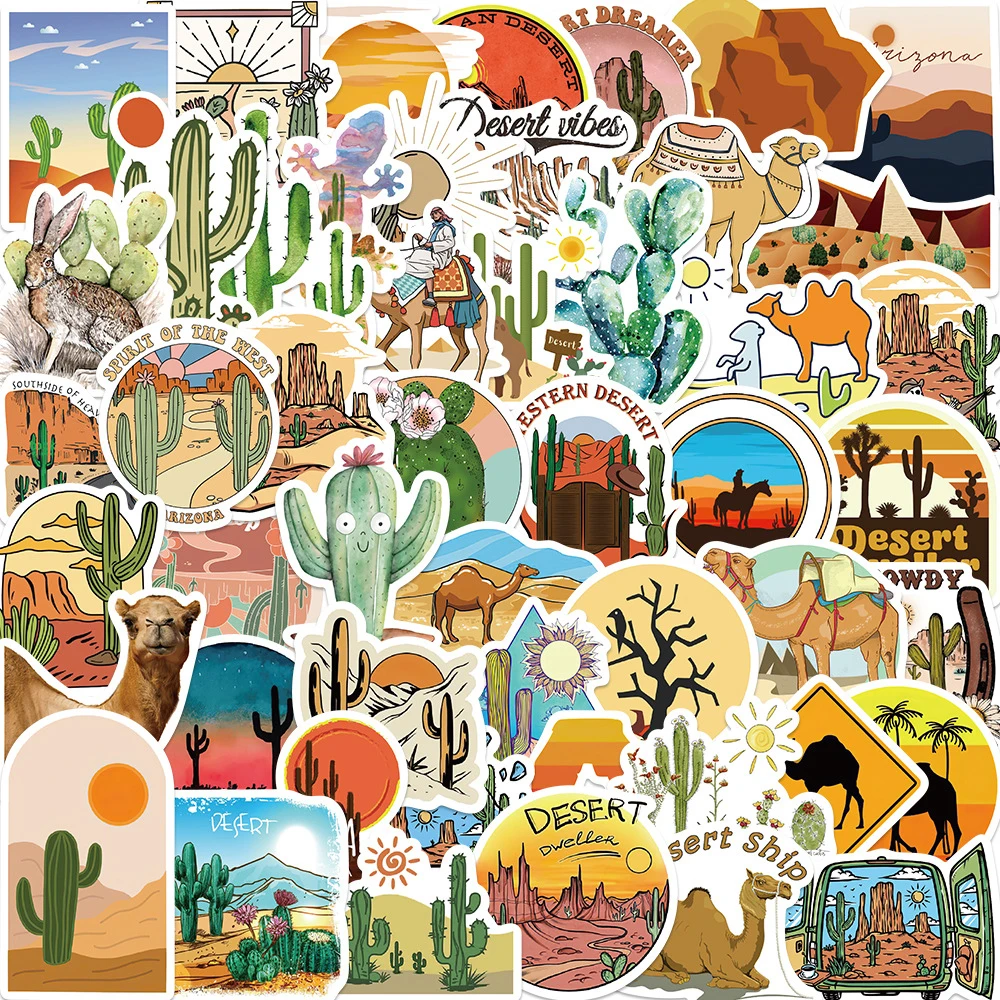 

10/30/50pcs Cool Desert Cartoon Stickers Decals Laptop Motorcycle Phone Car Skateboard Scrapbook Bike Waterproof Sticker Kid Toy