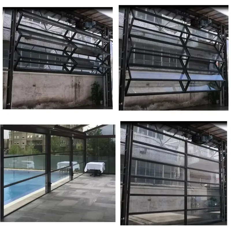 Automatic Vertical Folding Movable Modern Electric Telescopic Glass Wall Indoor Door Lift Partition for Hospital School