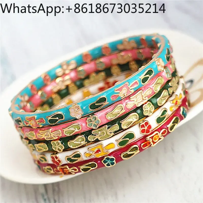 New cloisonne bracelet fine bracelet jewelry enamel drop glaze bracelet alloy closed jewelry for friends.