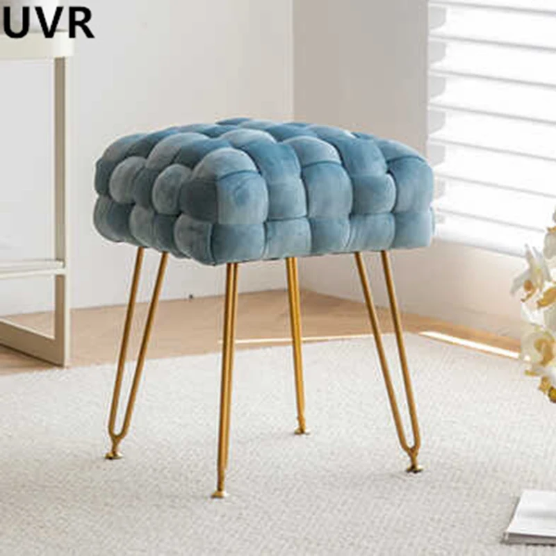 UVR Bedroom Girls Special Makeup Stool Creative Weaving Dressing Table Stool Light Luxury Senior Minimalist Footstool Home