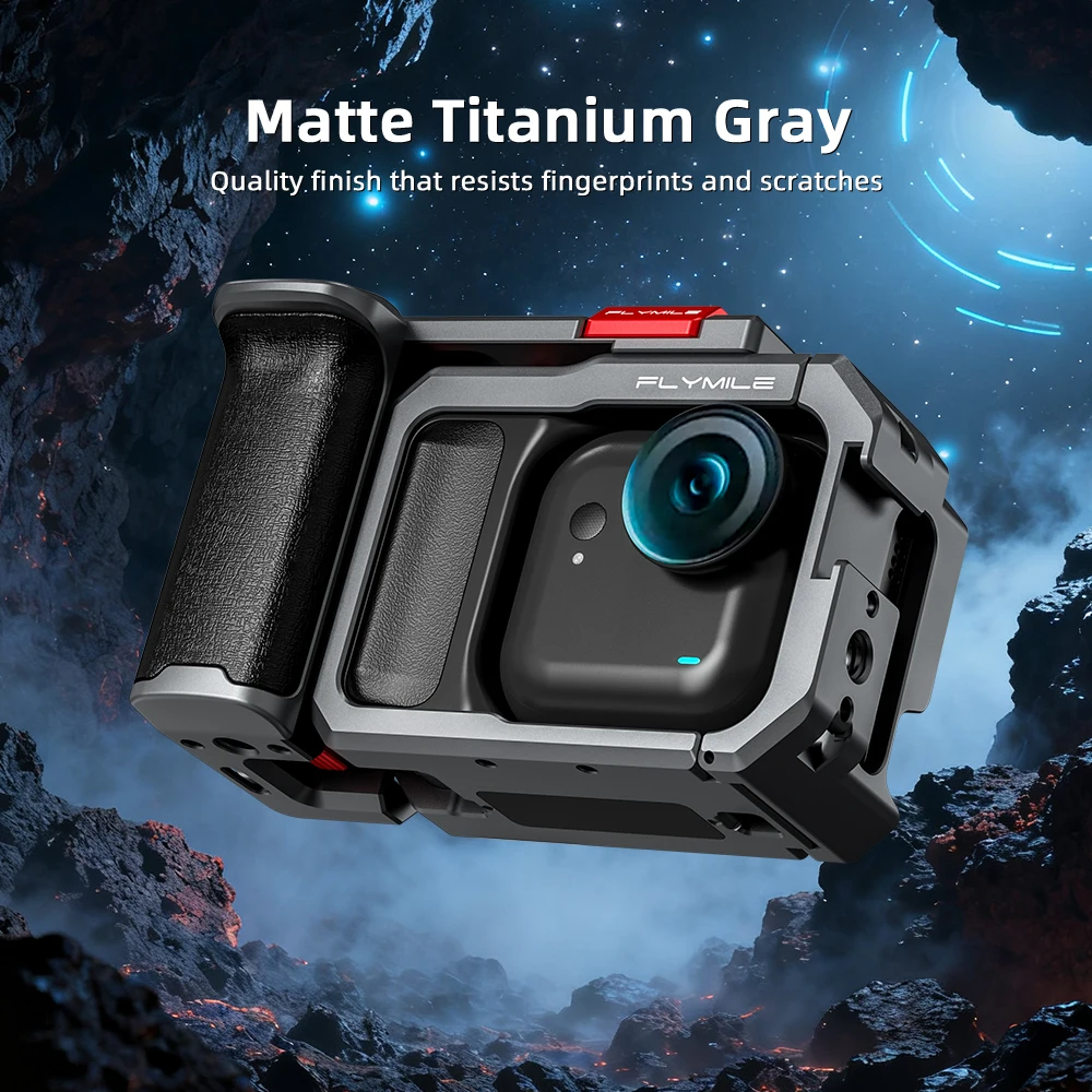 Flymile Handgriff-Set Metallkäfig für Insta360 GO Ultra Straßenfotografie-Griff Erweiterungsadapter Vlgo Video-Zubehör – Detail 10