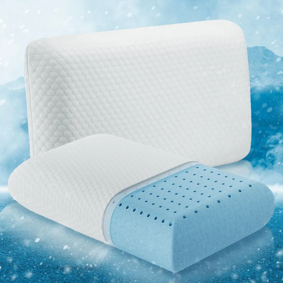 

Gel Memory Foam Pillow, Cooling Hotel Pillow for Side Sleeper, Removable, Machine Washable Cover, 24" x 16" x 4.7", 2 Pack