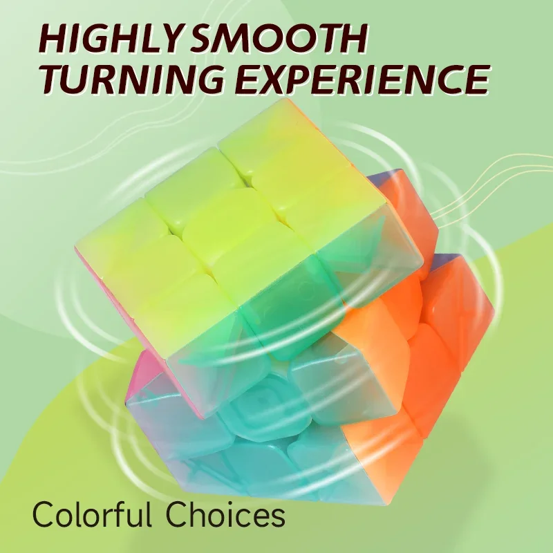 Qiyi Jelly Color Cube 2x2 3x3 4x4 5x5 llavero pirámide profesional Cubo mágico rompecabezas juguete para niños juguete de regalo