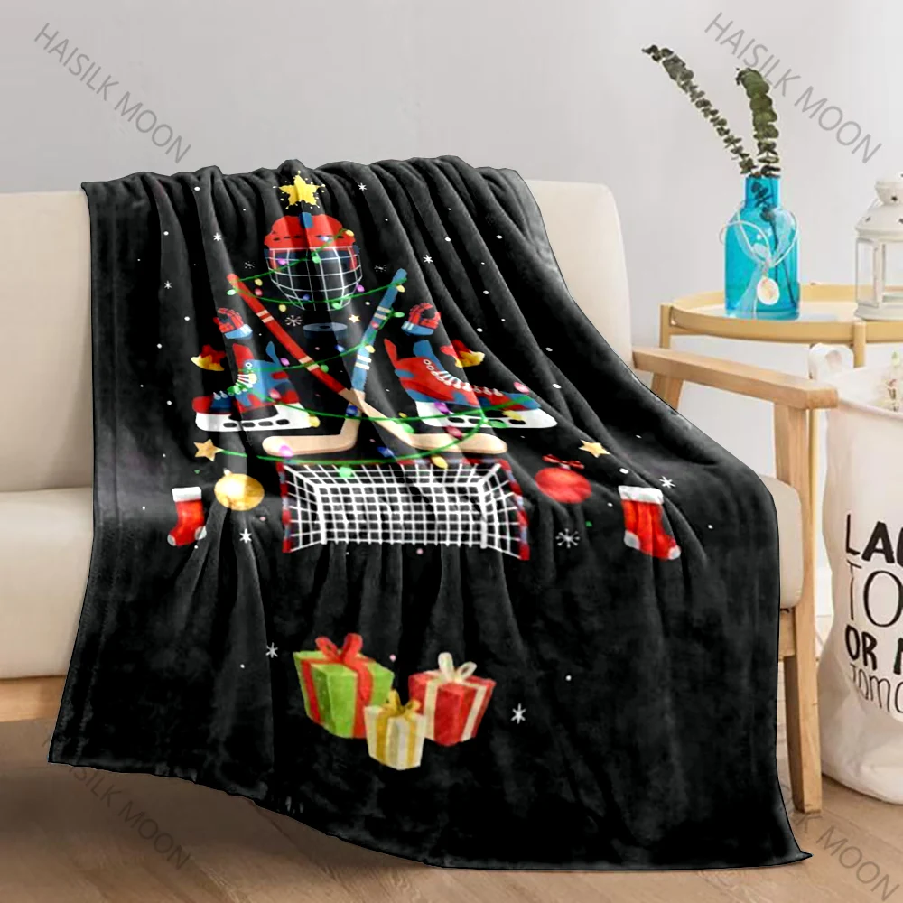 Ships Next Day, Ice Hockey Themed Blankets for Kids, Nice Christmas Blanket Gifts for Teen Girls Boys Super Soft and Comfortable