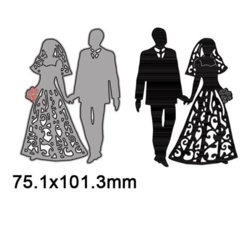 Wedding Bride Proposal Couple Metal Cutting Dies Stencils For DIY Scrapbooking Album Paper Card Craft Embossing Die Cuts Stencil