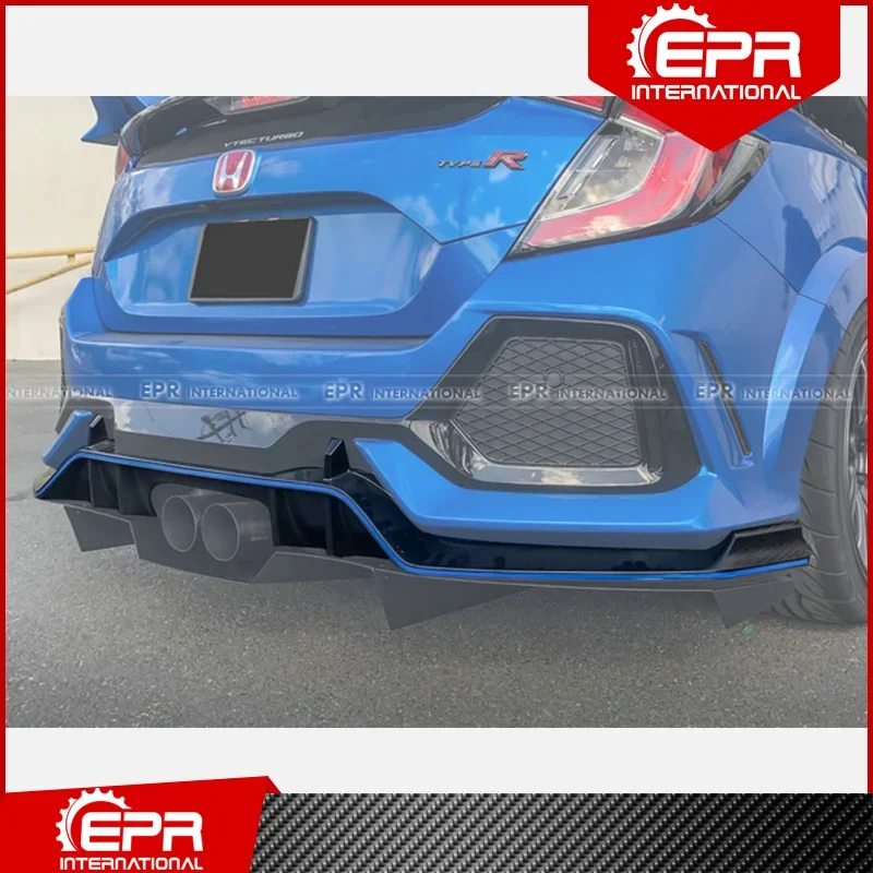 For FK8 Civic TYPE R OEM Style Carbon Fiber Rear Diffuser Trim FK8 Racing Part Glossy Carbon Bumper Splitter Lip Drift