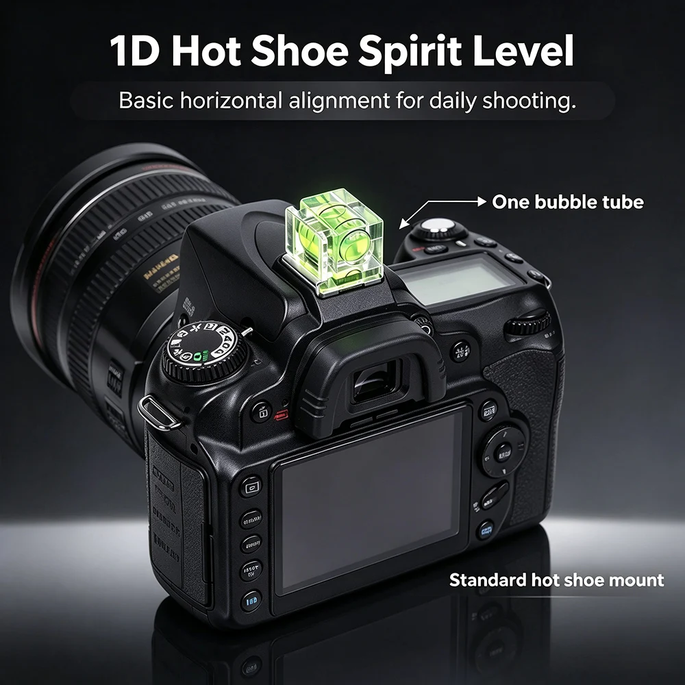 Hot Shoe Cover Bubble Level for Sony Canon Nikon Fuji DSLR Camera Triple Axis Spirit Level 3D Cube Level Photography Accessories