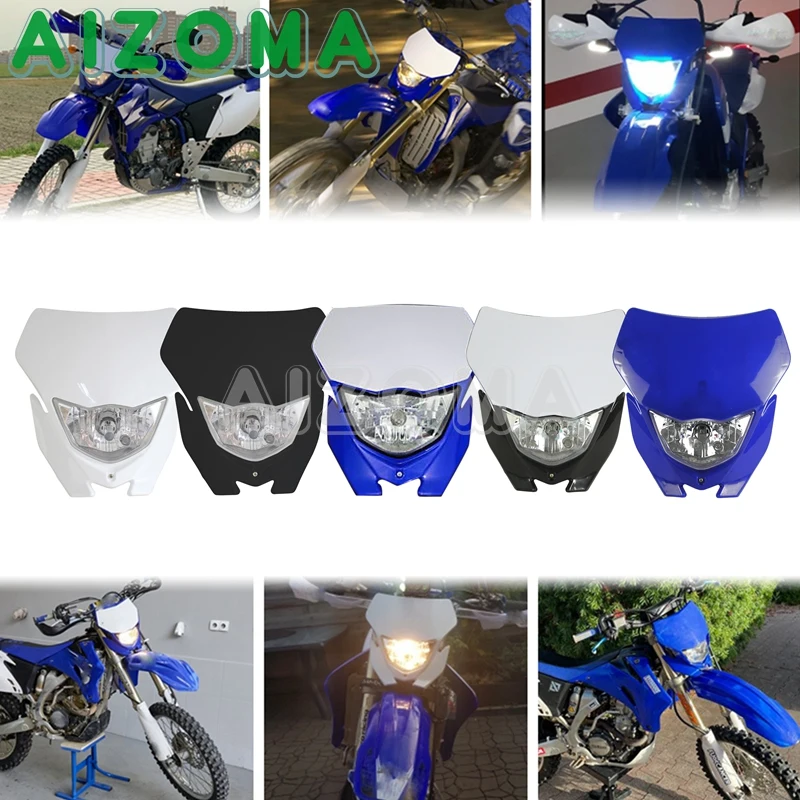 Enduro MX Supermoto 12v 35w Headlight Fairing Universal Head Light Headlamp Mask For Yamaha XT WRF YZF TTR 125/225/250/450/500