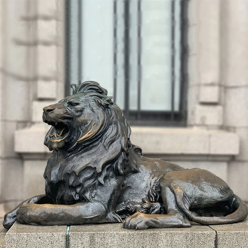 Lion Sculpture Home Ornament Gold White Red Black Silver Resin Indoor Lion Statue