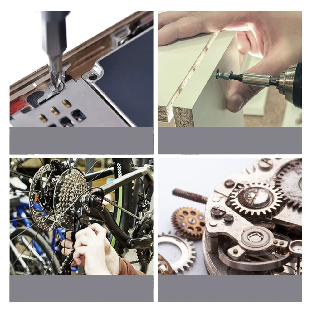 Set di cacciaviti a cricchetto con testa a punta Mini chiave a cricchetto Cacciavite Bit 1/4 Mini set di bussole ultra sottile esagonale per spazi stretti