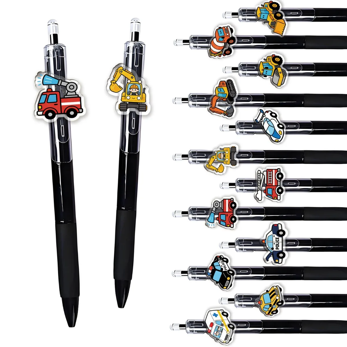 

12PCS/24PCS Car Fire Truck White Pen round Ballpoint Pens for Students Office Stationery Writing Pens School Supplies