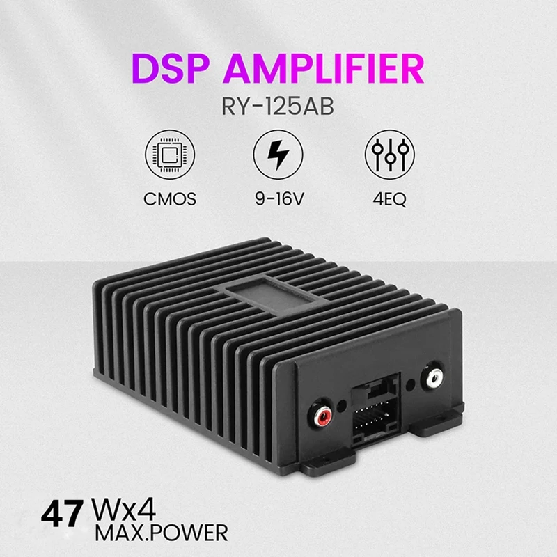 Large Screen Navigation DSP Amplifier Box,Car Stereo Audio 4X47W High Power Sound Upgrade For Radio Super Bass Subwoofer