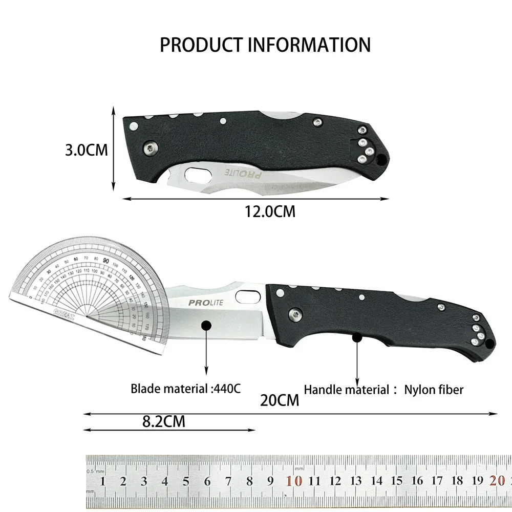 CD 4416 Folding Knife 440C Steel Blade Nylon Fiber Handle High Quality Outdoor EDC Camping Hiking Hunting Cutting Tools Gift