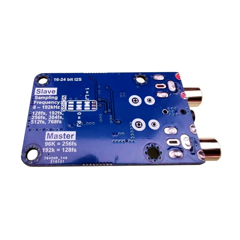 SQPP-Dlhifi I2S ADC Hifi Audio Acquisition Card Module WM8782S Master Slave Mode Development Board 24BIT 192K 96K 48K Blue 1 PCS