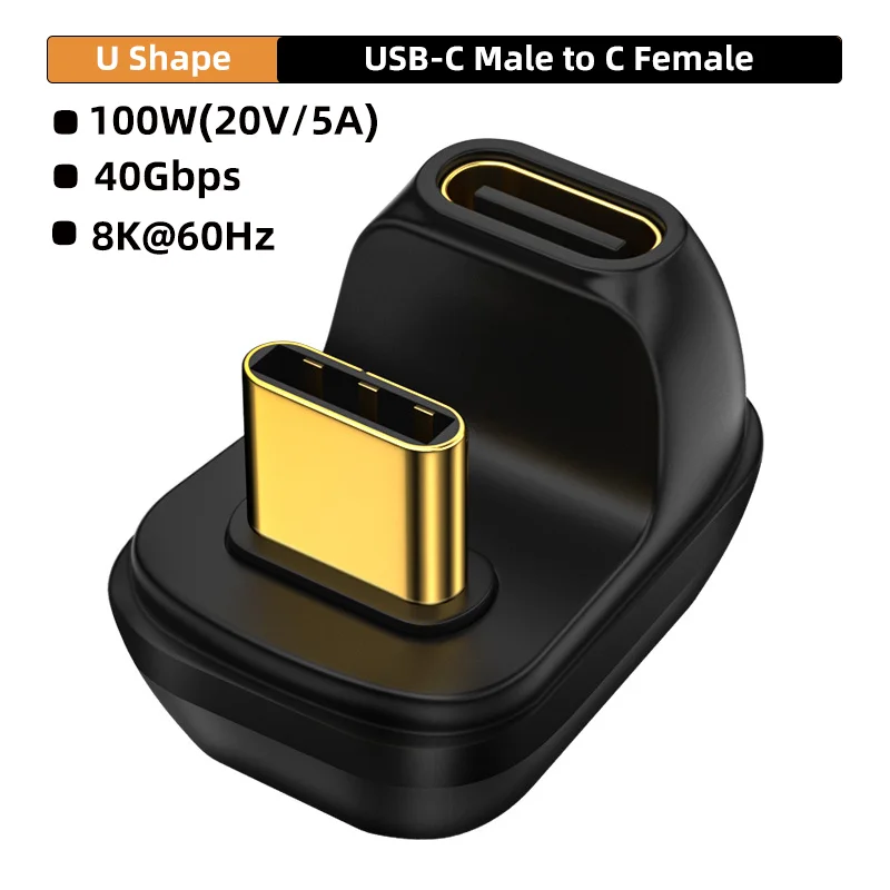 USB4.0 40Gbps OTG type C 90 graden Adapter 100W 5A USB C naar Type C Snel Opladen Converter USB C Data Adapter Voor Macbook 8K60HZ