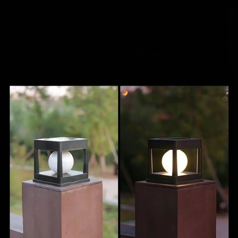 Outdoor Solar LED Pillar Light Waterproof Garden Post Lamp For Yard Lawn Pathway Villa Exterior Wall Decorative Lighting Fixture