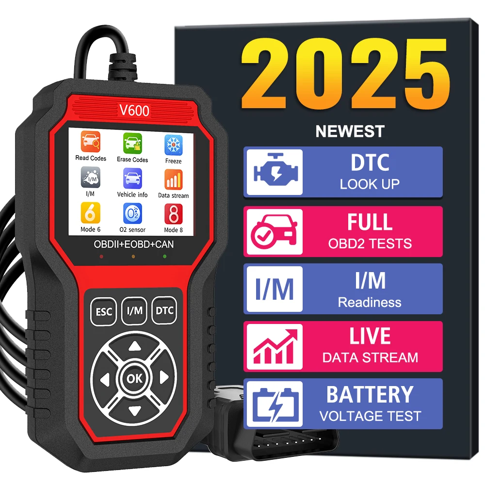 

Обнаружение напряжения аккумулятора DTC Lookup Код неисправности OBD2 Сканер Диагностический датчик кислорода Тестовый автомобильный диагностический инструмент Профессиональный