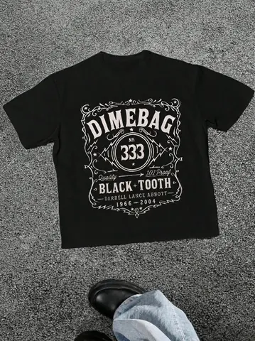 Darrell Men's Graphic T-Shirt, Casual Short-Sleeve T-Shirt with Dimebag and Teeth Design, Perfect for Outdoor Activities and Parties.