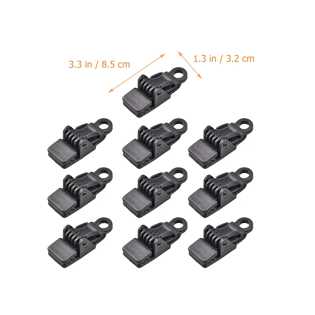 

10 pcs Tent Clips Heavy Duty Tarp Clamps Outdoor Camping Supplies Waterproof Plastic Material For Tent Awnings Caravans Boat