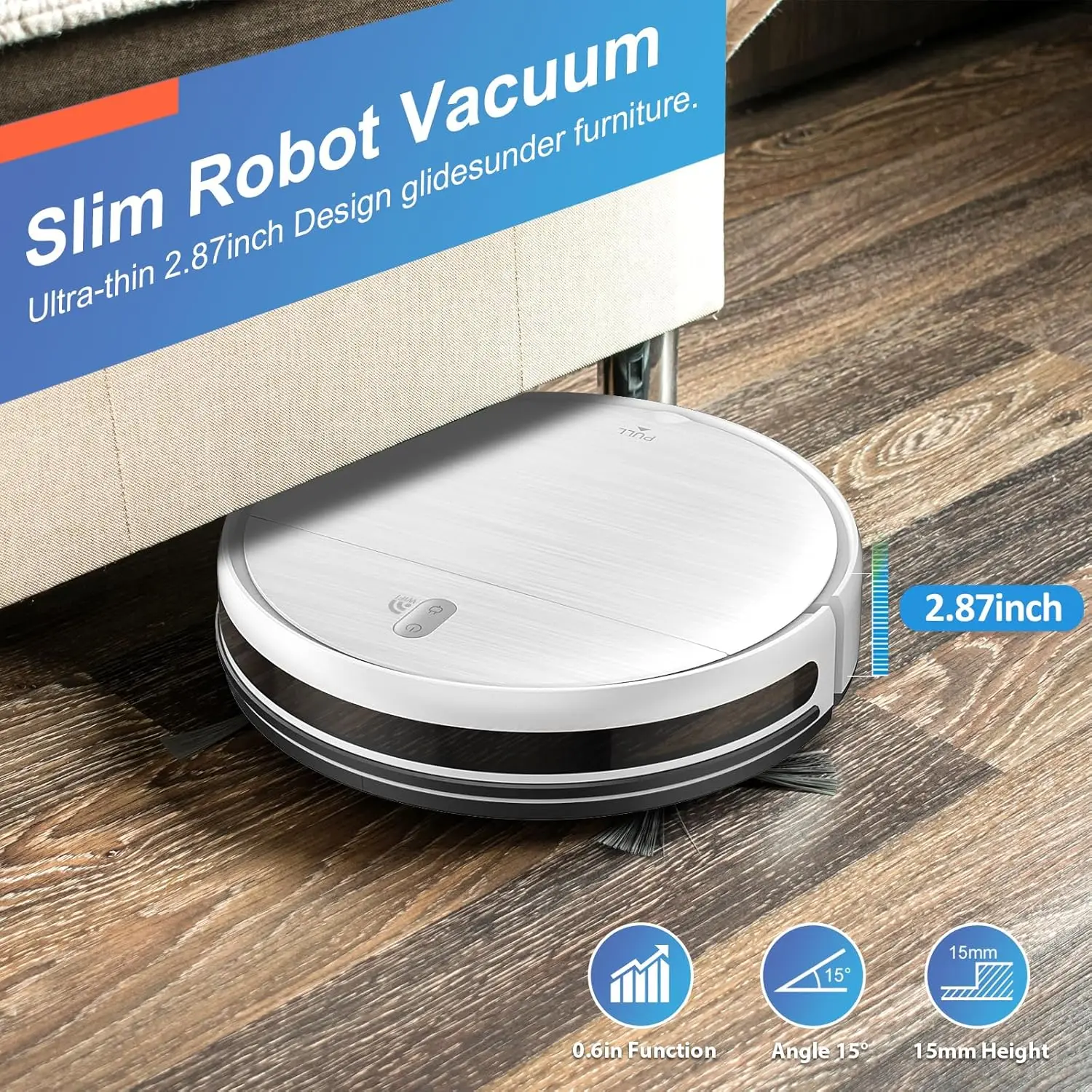 2-in-1 Robot Vacuum & Mop, App/Alexa Control, Strong Suction, Pet Hair, Carpet view 5