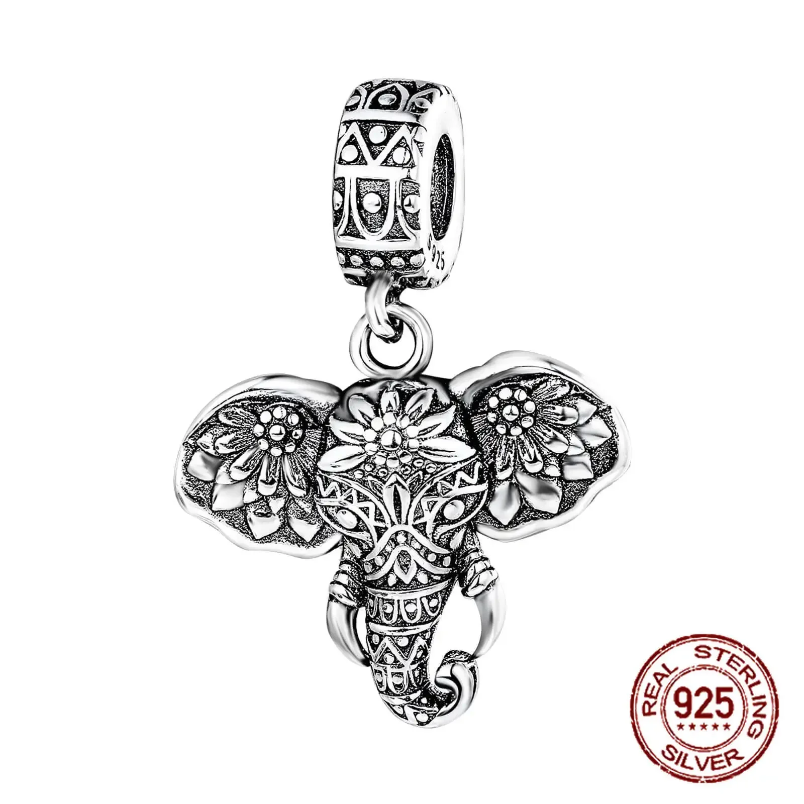 Abalorios de plata 925 para pulsera Pandora, accesorio de elefante, León, rinoceronte, dinosaurio, Animal, compatible con pulseras originales, joyería fina para regalo de Navidad