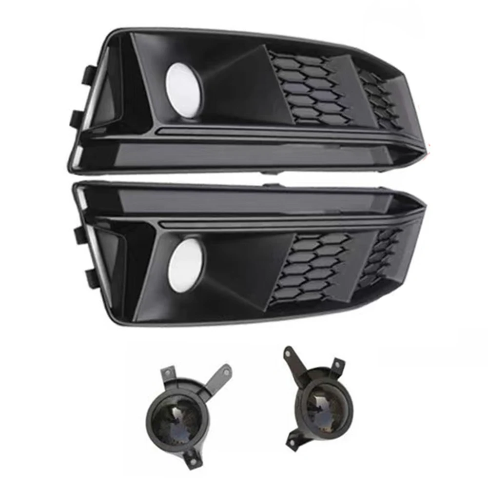 

AB46-Front Bumper Fog Light Grille Fog Lamp Frame For A4 S-Line S4 B9 2017-2018