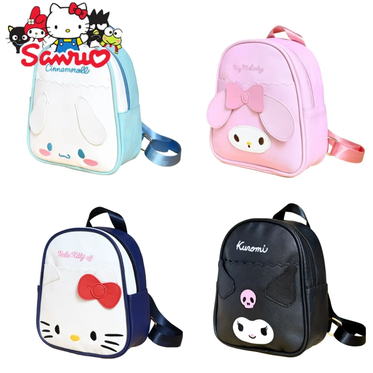 

MINISO Melody Kuromi Hello Kitty Cinnamoroll Pochacco Cartoon Big-eared Dog Kindergarten Girl Children's School Bag Fashion Bag