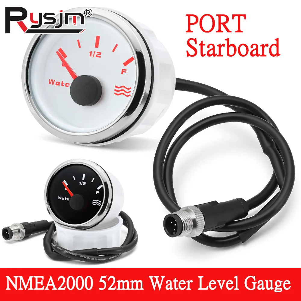 

NMEA2000 52mm Marine Water Level Indicator Pointer Water Level Gauge Meter NMEA 2000 PORT STBD Starboard for boat yacht car