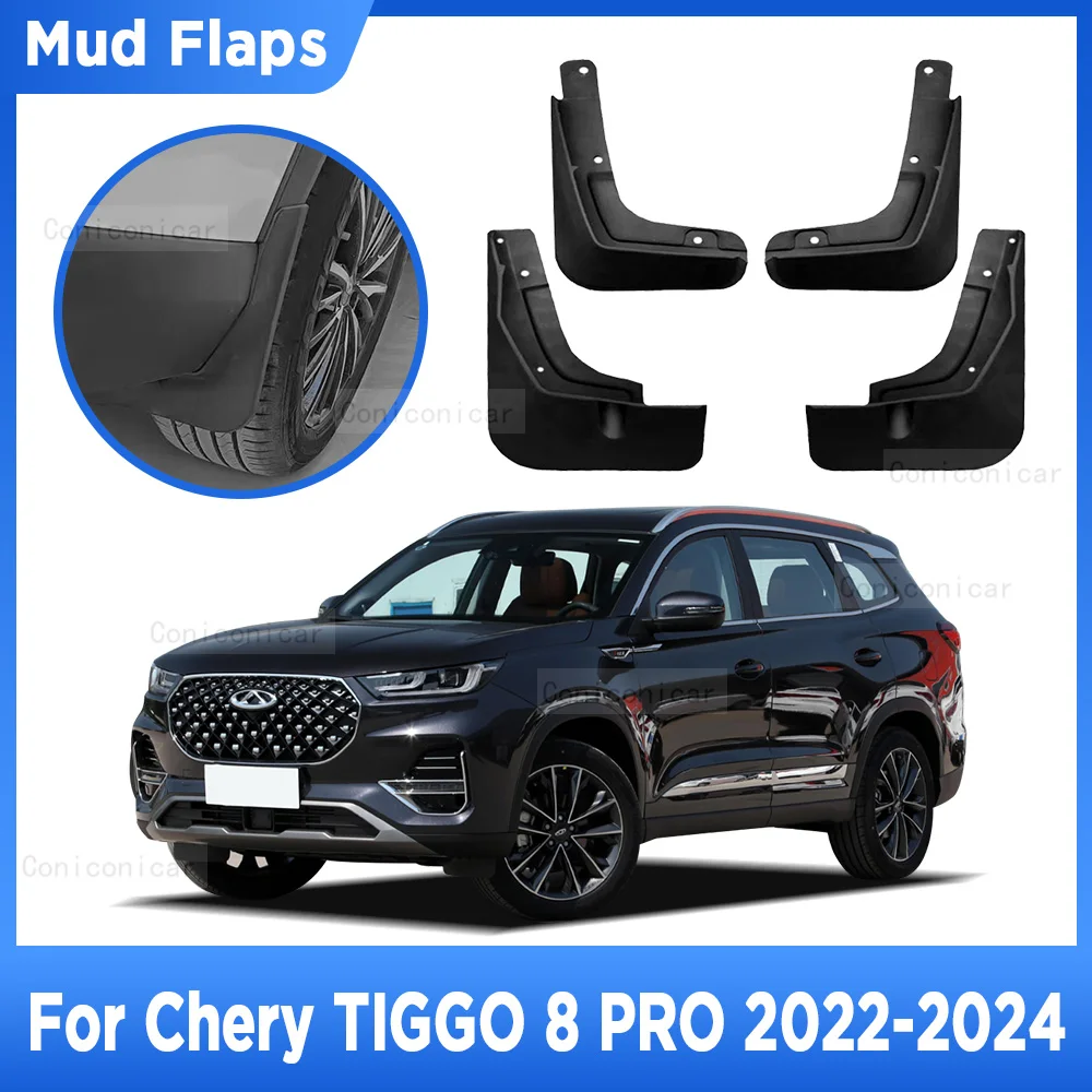 

For CHERY TIGGO 8 PRO 2022-2024 4Pcs Mud Flaps Splash Guard Mudguards MudFlaps Front Rear Fender Auto Styling Car Accessories