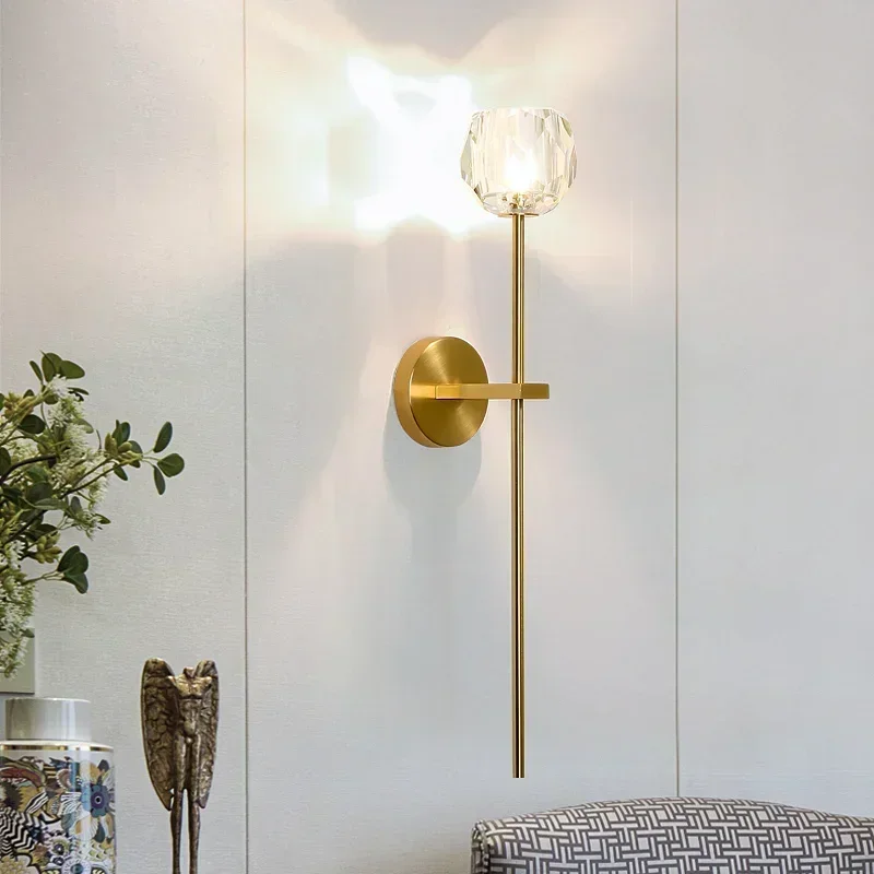 Modern LED Passage Light Crystal metal AC90-260V Wall Mounted Industrial  Lamp Bathroom  Waterproof Iron Electroplating