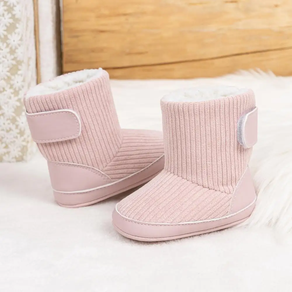 Winter New Boots Newborn Baby Mid-Calf Boots Anti-Slip Warm Baby Shoes Plush Comfortable Over-Mouth Toddler Shoes