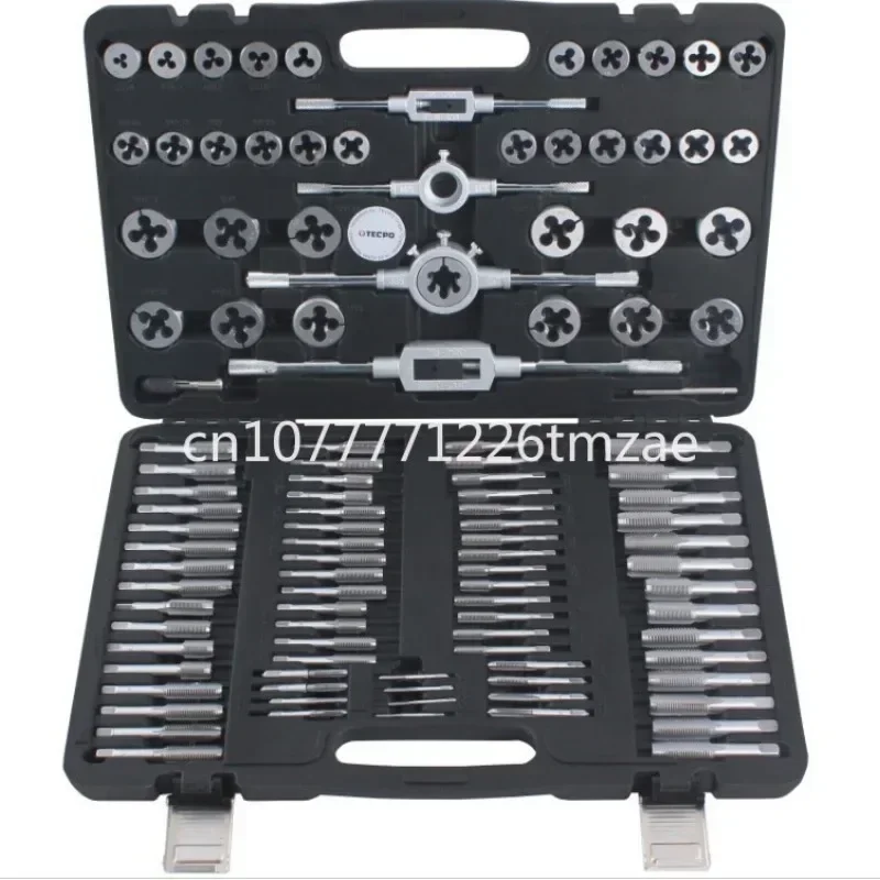 

Thread Tap Wrench Kit Manual Threading Screw Die 110-Piece Set