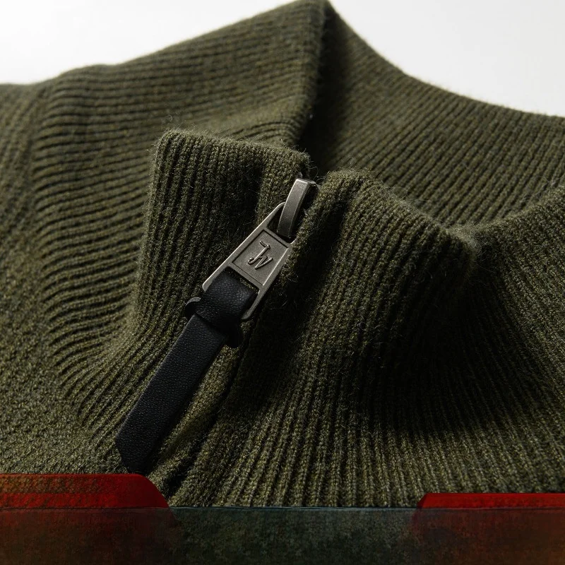 

Мужской повседневный вязаный кардиган с воротником-стойкой, не скатывающийся, в ретро-стиле, осень-зима 2025, из полиэфирного волокна