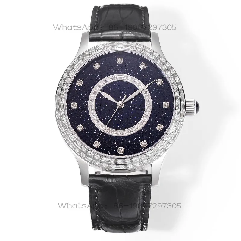 Blue Crystal Sand Starry Sky Diamond-encrusted Mechanical Watch ETA2892 Movement