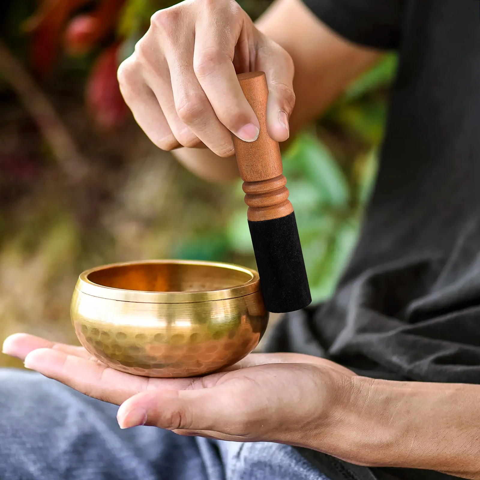 

Sound Bowl Accessories Wood Felt Striker Small Mallet Meditation Vibration Singing Bowls Healing Chanting