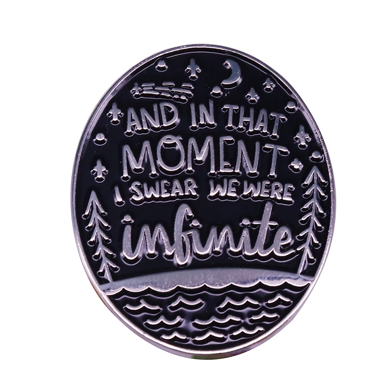 Stephen Chbosky and In That Moment, I Swear We Were Infinite Enamel Pin Romantic Starry Night Brooch Bookworm Badge