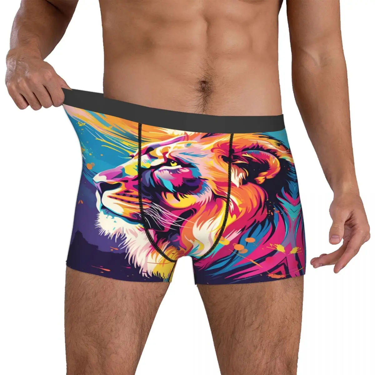 

Мужские боксеры Custom Liones Anime Kinges с 3D-принтом Mufasa, мягкие трусы-брифы