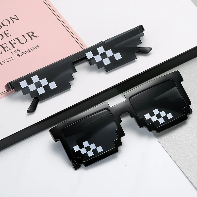 

8-битные солнцезащитные очки Thug Life, пиксельные женские солнцезащитные очки, мозаичные солнцезащитные очки для мужчин и женщин, унисекс, подарочные игрушечные очки