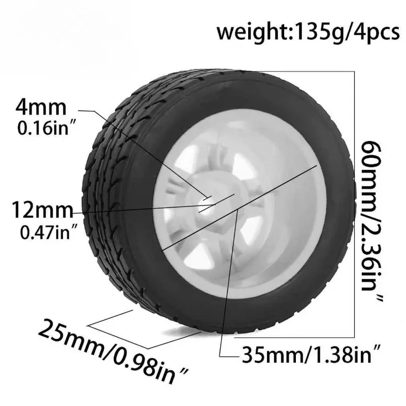ยางล้อ 60D สำหรับรถ Tamiya M ขนาด 1/10 รถ RC แบบ Flat Run Drift และรถแรลลี่ MJX ขนาด 1/14 รุ่น W246