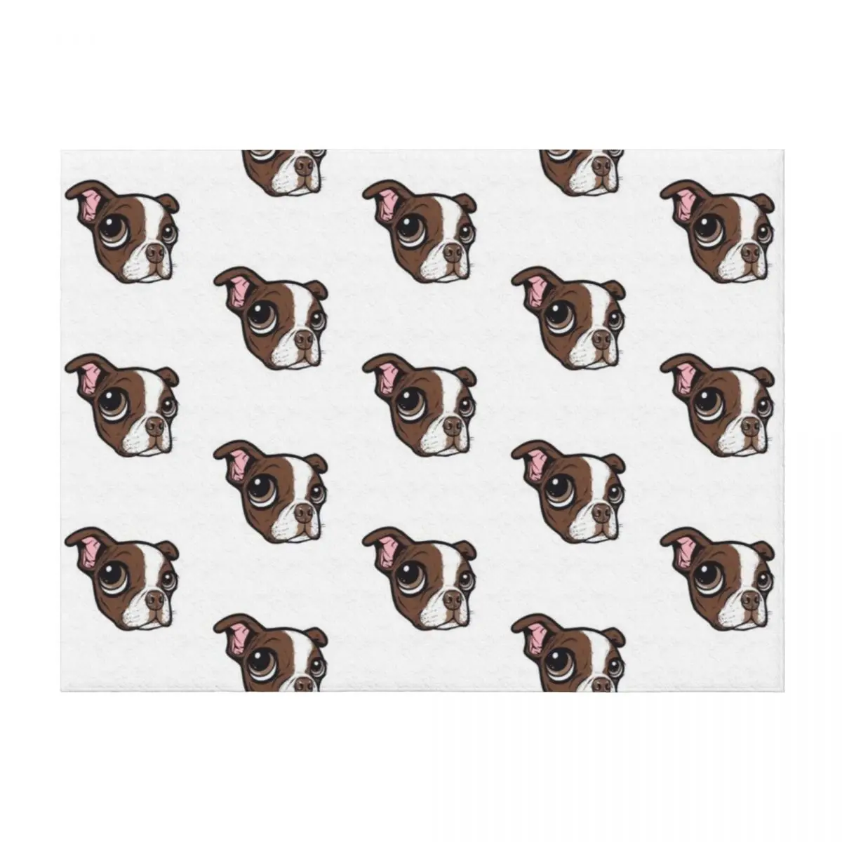 

Brown Boston Terrier Throw Blanket manga Single Hairy Bed covers Blankets