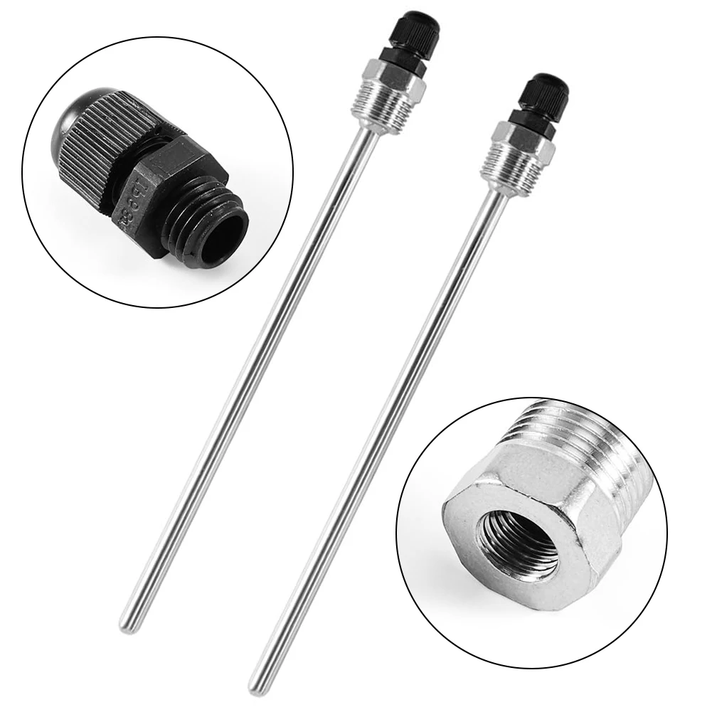 2pcs100-500mm Immersion Thermowell Stainless Steel G1/2