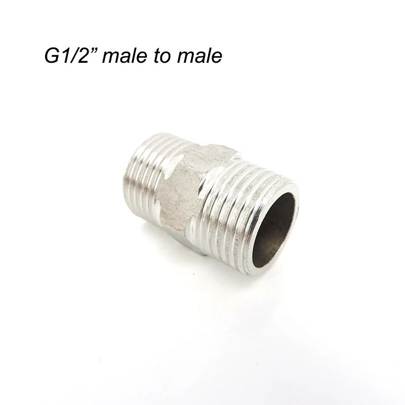 

silver G1/2" 20mm male to male Thread Tee Type Plumbing Fittings 201 Stainless Steel Butt Joint water hose connector Adapter