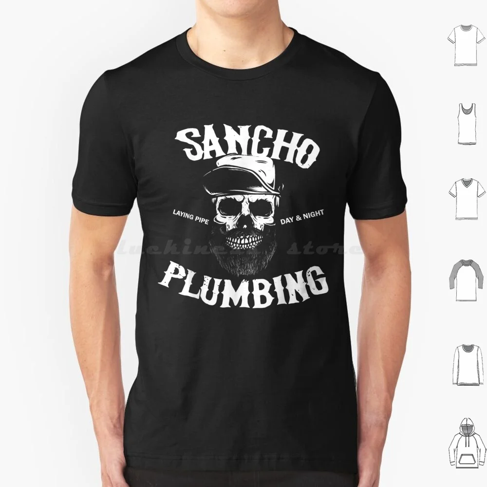 Sancho Laying Pipe Day And Night Plumbing Skull Beard T Shirt Men Women Kids 6xl Sancho Laying Pipe Day And Night Plumbing