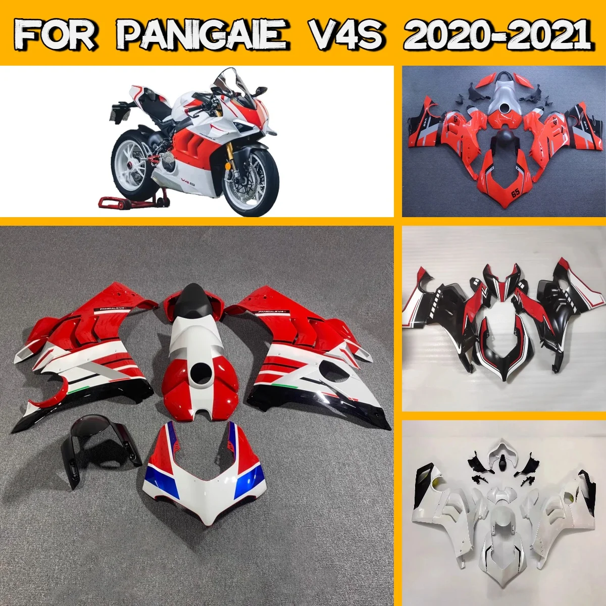 Kit de Carenado para Ducati Panigale V4S 2020 2021, Accesorios para Motos, Carenados Compatibles con Panigale V4S 20 21, Plástico Completo