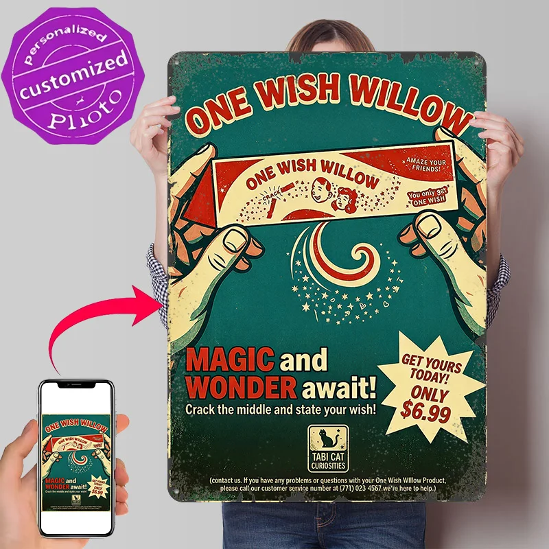Obsession One Wish Willow Ad 3D-Gedrucktes Textur-Poster Personalisierte Wandkunst Retro Metallschilder für Hausdekoration Männerhöhle