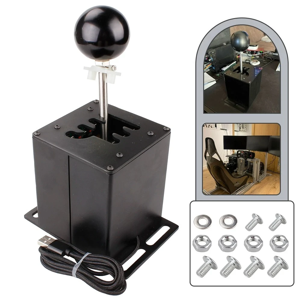 H-Pattern and Sequential Gearshift Dual-Mode Racing Game Simulator with Manual Transmission Joystick and USB Plug-and-Play