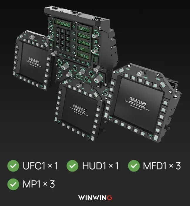 F18 UFC MIP cockpit front instrument panel, simulated flight MFD DDI DCS HUD